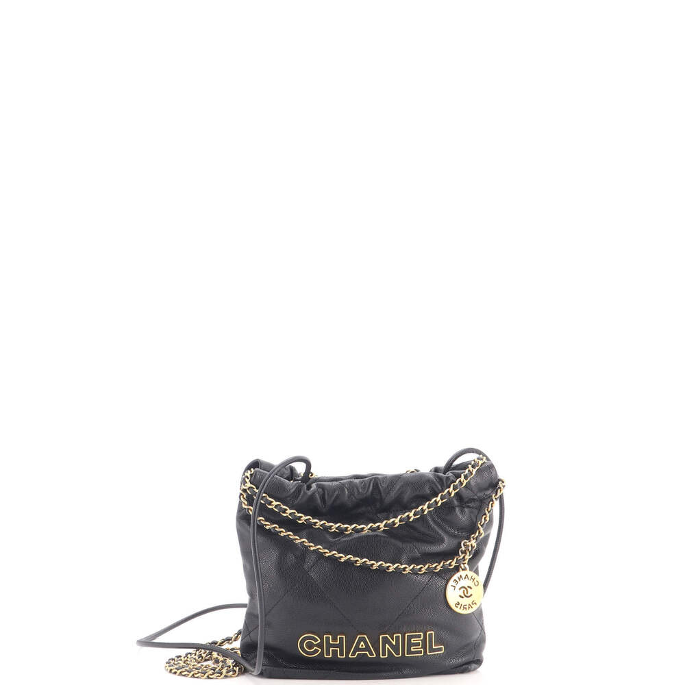 Chanel Mini 22 Chain Hobo Quilted Caviar